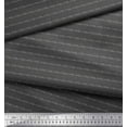 thumbnail image 3 of Soimoi Gray Cotton Cambric Fabric Stripe & Leaves Print Fabric by the Yard 42 Inch Wide, 3 of 3