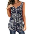 thumbnail image 2 of Cyber&Monday Deals USSUMA Womens Summer Tops and Blouses Trendy Tank Tops for Women Trendy Flowy Floral Tunic Tops Loose Fit Button Up Summer Tops V Neck Sleeveless Tanks, 2 of 6
