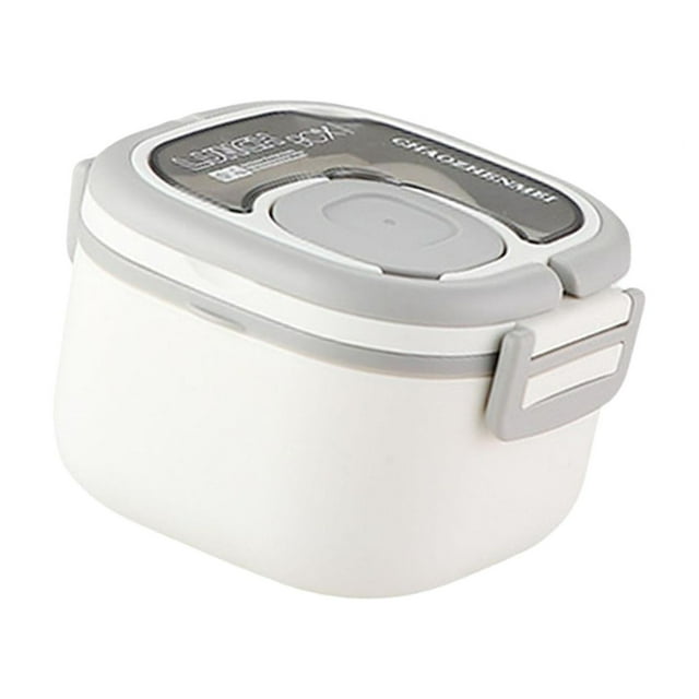 simhoa Airtight Rectangle Lunch Boxes Hot or Cold Food Storage Salad Container Reusable White PP