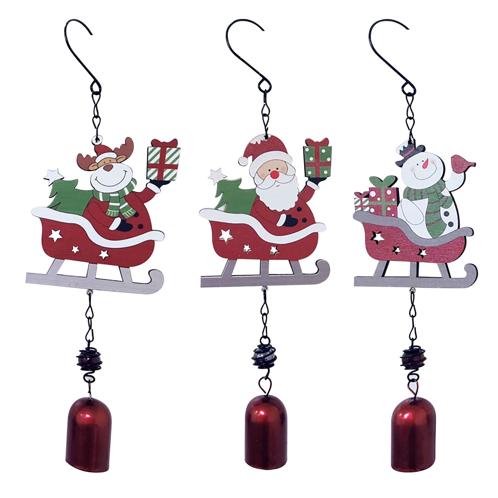 Christmas Wooden Color Wind Chimes Christmas Tree Ornaments Santa Claus Elk  Snowman Wind Chimes Decoration Bells - Walmart.com