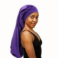 thumbnail image 4 of Extra Large Satin Sleep Bonnet - Elastic & Comfortable Night Cap for All Hair Types Bonnet Pink M, 4 of 6