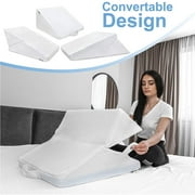 ONDEKT Wedge Pillow for Sleeping Multipurpose Pillows with Cooling Gel Memory Foam Top, White