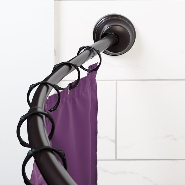 Zenna Home NeverRust Rustproof Dual Mount Curved Stall Shower Rod, 32" to 40", Oil Rubbed Bronze