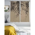 thumbnail image 2 of Brown Black Branches Sheer Curtains 63 Inch Length 2 Panels Set, Botanical Dead Tree Birds Voile Window Treatment Rod Pocket Curtains Sheers Drapes for Bedroom/Living Room/Kitchen 52x"63"x2, 2 of 7
