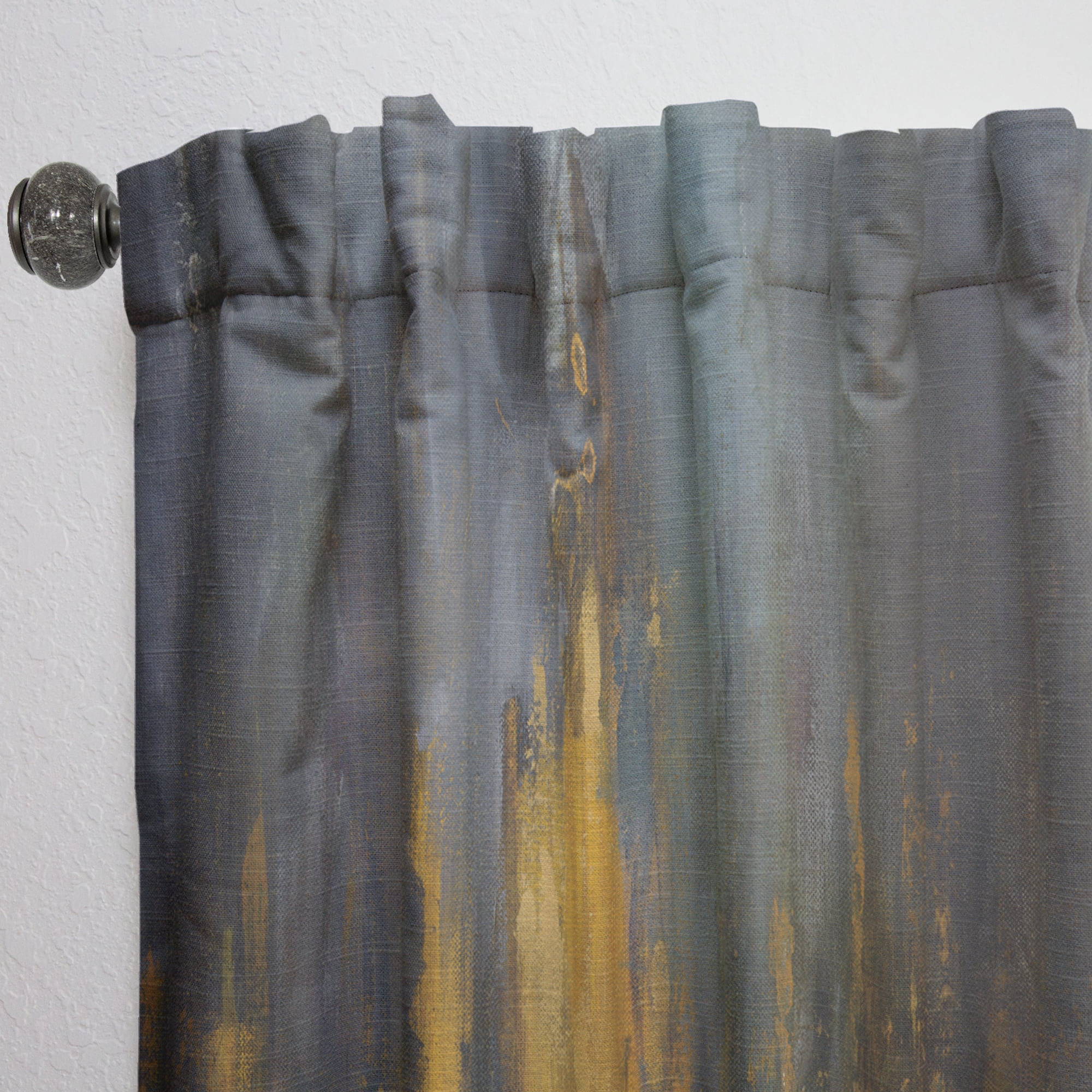 Designart 'Gold and Black Glam Abstract' Modern & Contemporary Curtain Panel