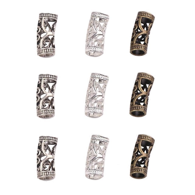 Alloy Tube Beads Metal Alloy Hollow Out Tube Beads for Jewelry Making 45Pcs