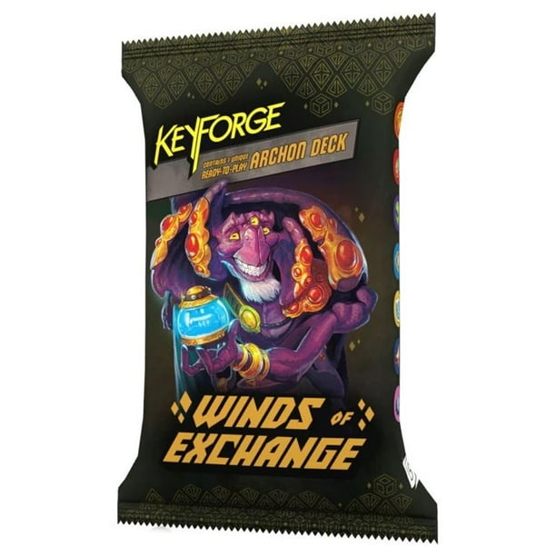 Keyforge Winds Of Exchange Deck Display (juego de 12 mazos) - ¡Descubra los pactos comerciales de Ekwidon! Juego de cartas para niños y adultos mayores de 14 años 2 jugadores 30-45 minutos de tiempo d