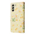 thumbnail image 3 of Cowithday Phone Case for Galaxy S21 FE 5G, for Samsung S21 FE 5G Wallet Case, PU Leather [RFID Blocking][Wrist Strap][Kickstand] Magnetic Closure Folio Cover for Samsung Galaxy S21 FE 5G, Daisy, 3 of 7