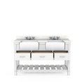 thumbnail image 3 of RoomAndLoft Austin 60" Wood Bathroom Vanity in White - Quartz Top & 2 Basin, 3 of 4