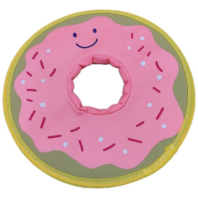 Flying Disc Dog Toy: Canvas Donut Design Puppy Flyer Dog Fetch Toy for Training