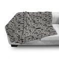 thumbnail image 2 of Abstract Soft Flannel Fleece Throw Blanket, Modernistic Geometry Inspired Graphic with Rectangles and Lines, Cozy Plush for Indoor and Outdoor Use, 50" x 70", Charcoal Grey Eggshell, by Ambesonne, 2 of 5