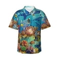 thumbnail image 2 of Goofa Sea World Hawaiian Shirt for Men, Unisex Summer Beach Casual Short Sleeve Button Down Shirts,Aloha Tropical Floral print shirt-X-Large, 2 of 9