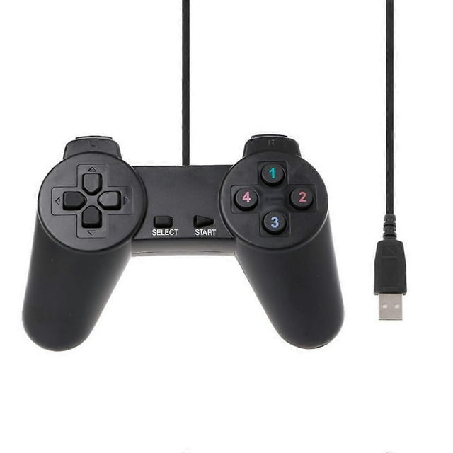 Wired Gamepad USB 2.0 Game Controller Gaming Joypad Joystick Control for PC Computer Laptop Gamer Black Game Console