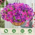 thumbnail image 3 of Artificial Hanging Flowers for Outdoors, UV Resistant Fake Flowers with Hanging Baskets, Artificial Flowers for Decoration Outdoors Garden, Spring Decor for Patio Porch (With Basket), 3 of 9