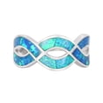 thumbnail image 3 of Infinity Knot Blue Simulated Opal Ring Sterling Silver Size 9, 3 of 5