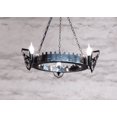 thumbnail image 2 of Chandelier ligthing - Ancient Medieval Style Iron Chandelier - Three lights chandelier - Ceiling lights - Rustic lighting, 2 of 5