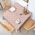 thumbnail image 2 of Pink Christmas Gingerbread Pattern Square Tablecloth,Waterproof Square Table Cover,Wipeable Spillproof Washable Table Cover for Home Kitchen Party Decor 52"x52"(132x132cm), 2 of 6