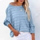 thumbnail image 1 of Suéter de cuello redondo para mujer, otoño/invierno, jersey con hombros descubiertos, suéter de punto holgado con cuello redondo, suéter para mujer, 1 of 8