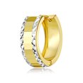 thumbnail image 5 of Wellingsale Ladies 14k Two Tone Gold Polished 5mm Hoop Huggies Earrings (15 x 15 mm), 5 of 7