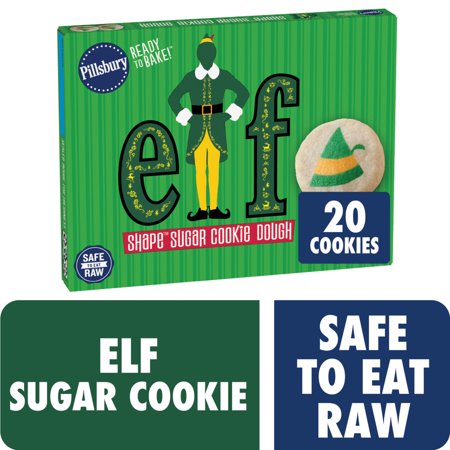 Pillsbury Ready to Bake Elf Shape Sugar Cookie Dough, 20 Cookies, 9.1 oz