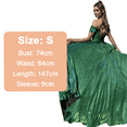 thumbnail image 3 of Women's Mermaid Sequins Prom Dresses Long Off The Shoulder Evening Party Gowns Pageant Dress with Slit-Green-S, 3 of 5