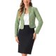 thumbnail image 1 of BLAZER DE TWEED PARA MUJERES CHIC INSPIRADOR CON CUELLO ALTO Y CORTO, CHAQUETA ABIERTA EN COLOR VERDE, 1 of 6