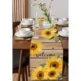 thumbnail image 4 of Sunflower Farmhouse Table Runner Cotton Linen 90 Inch Holiday Dresser Scarves, Spring Summer Retro Floral Wooden Tablerunner for Kitchen Coffee Dining Bedroom Dinner Scarf Décor 13''x90'', 4 of 9