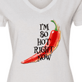 thumbnail image 4 of Inktastic I'm So Hot Right Now Chili Pepper on Fire Women's V-Neck T-Shirt, 4 of 5