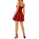 thumbnail image 4 of Vestido sin mangas de mujer con estampado de cuadros, tirantes y cremallera frontal XL rojo, 4 of 8