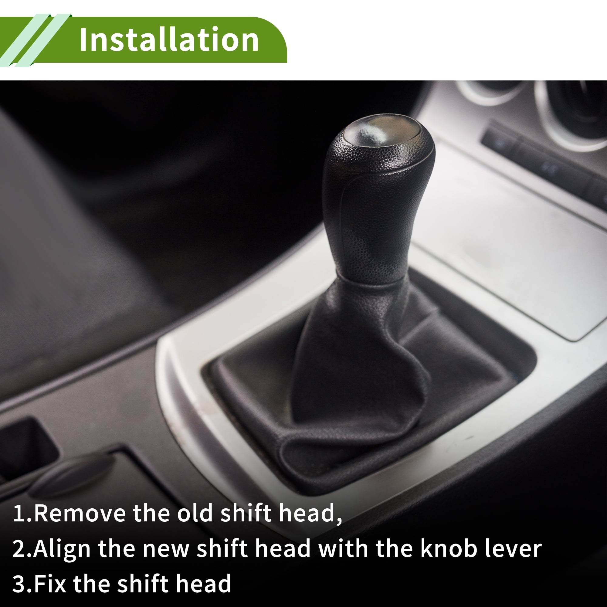 Unique Bargains 6 Speed Manual Gear Shift Knob with Cover for VW Golf 5 MK5 GTI GTD R32 2004-2009 Plastic Faux Leather Gearbox Stick Shifter Lever Knob Black White