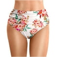 thumbnail image 1 of HXWCHs Mid Rise Briefs Swimwear for Women Summer Printed Waist-Length Pleated Beach Swim Trunks with Double Layered Triangle Design Lightweight Quick-Dry Beach Bottoms XL Beige, 1 of 5