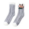 thumbnail image 4 of Calcetines cálidos de invierno Calcetines de piso Calcetines lindos para dormir Suave espesar Casual Mujeres Crew Gris oscuro Yuyangstore Calcetines cálidos de invierno para mujer, 4 of 8