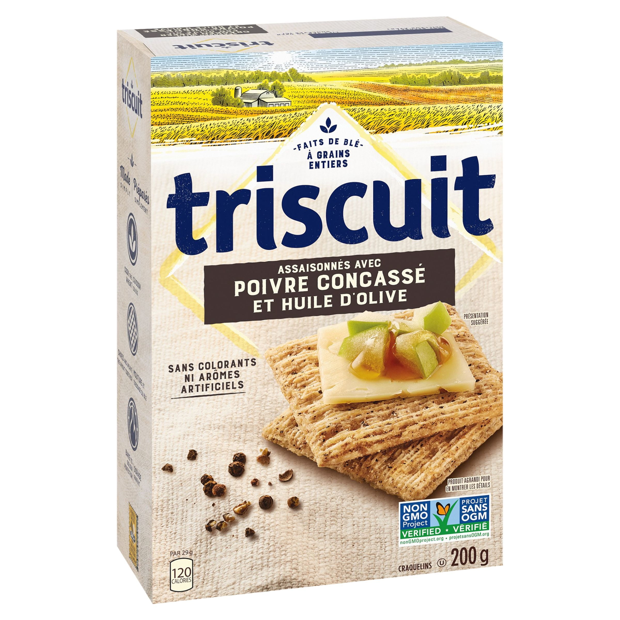 Triscuit Cracked Pepper & Olive Oil Snacking Crackers, 200 g