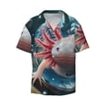 thumbnail image 5 of Picia Bubbles Axolotl Fantasy Men's Linen Shirts Short Sleeve Cuban Beach Shirts Casual Shirts Button Down Shirt for Men Beach Summer Wedding Shirt-Medium, 5 of 7