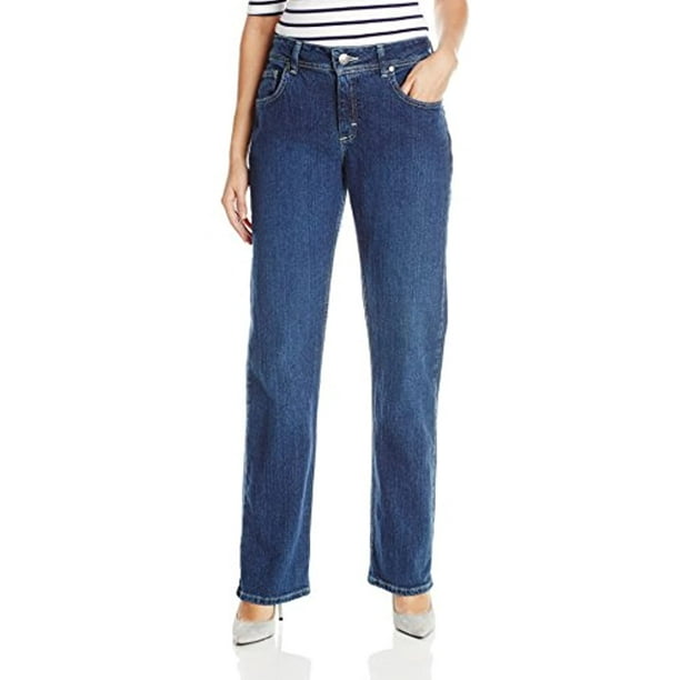 Riders by Lee Indigo Women s Relaxed Fit Straight Leg Jean Patriot Blue 12  Petite - Walmart.com