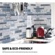 thumbnail image 5 of 10 Pieces, Adhesive Wall Tiles, Vinyl Kitchen Backsplash, Marble Wall Stickers, Blue, 30x30cm, 5 of 5