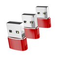 thumbnail image 4 of Adaptador portátil 3x Tipo .1 a USB 2.0 Plug and Play Rendimiento estable Rojo, 4 of 9