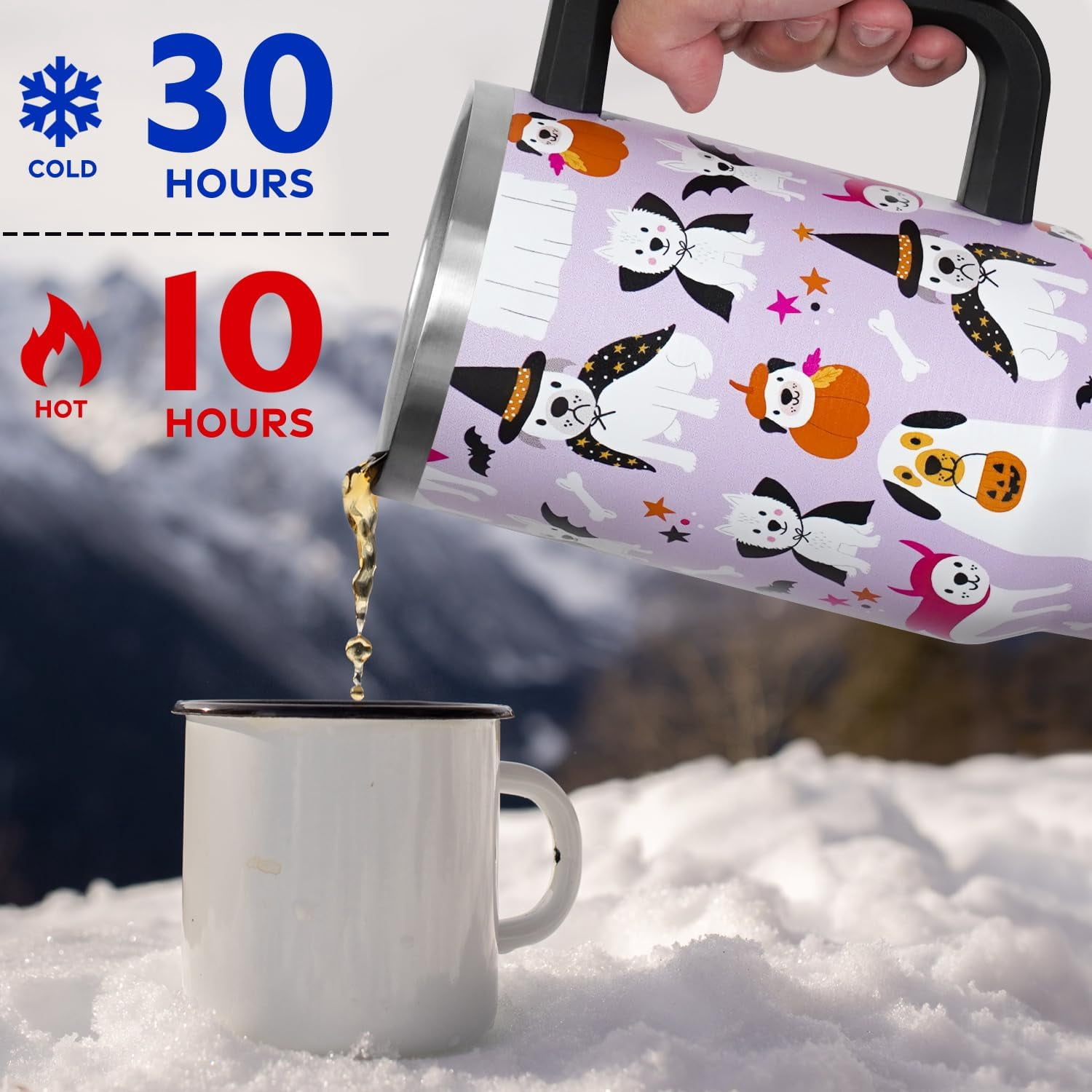 Christmas Gifts 40 oz Tumbler with Handle and Straw Lid,Cute Gifts for Women Santa Claus Sleigh Xmas Tree Vacuum Insulated Leak Proof Tumbler,Winter Holiday Accessories Stainless Steel Coffee Cup Mug