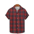 thumbnail image 2 of miqiqism Men Plus Size Tops Shirts Buffalo Plaid Blouses Short Sleeve Tshirts Casual Button-Down Shirt for Men Summer Top 2025 Fashon,03_Multicolor,3X-Large, 2 of 5