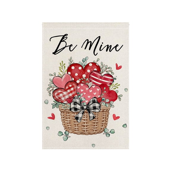 DefiDgd 12.6x18.5inch Valentine's Day Floral Love Heart Garden Flag,Small Garden Flags for Outdoor Garden Yard Holiday Valentine's Day Decoration(G)