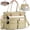 Khaki, variant on Large Capacity Womens Work Bag Multi-functional Teacher Tote Bag with Laptop Compartment Office Work Tote Bag, Black