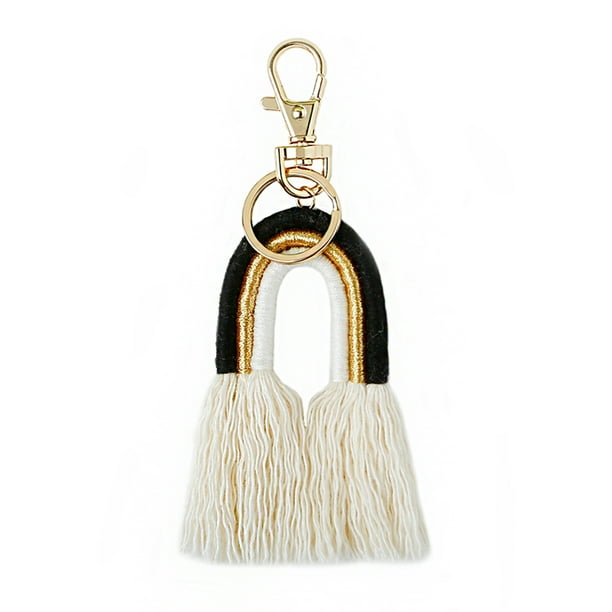 Llavero Accesorio de Moda Minnieouse Tejiendo Arcoíris Colorido/Negro
