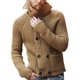 thumbnail image 1 of Gibobby Suéter cárdigan para hombre Cárdigan casual con cuello alto y botones para hombre(Caqui,XG), 1 of 5