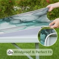 thumbnail image 6 of Green Gray Marble Pattern Square Fitted Tablecloth with Elastic Edge,Square Table Cover,Washable Elastic Table Cover for Home Kitchen Party Decor 34"x34", 6 of 6