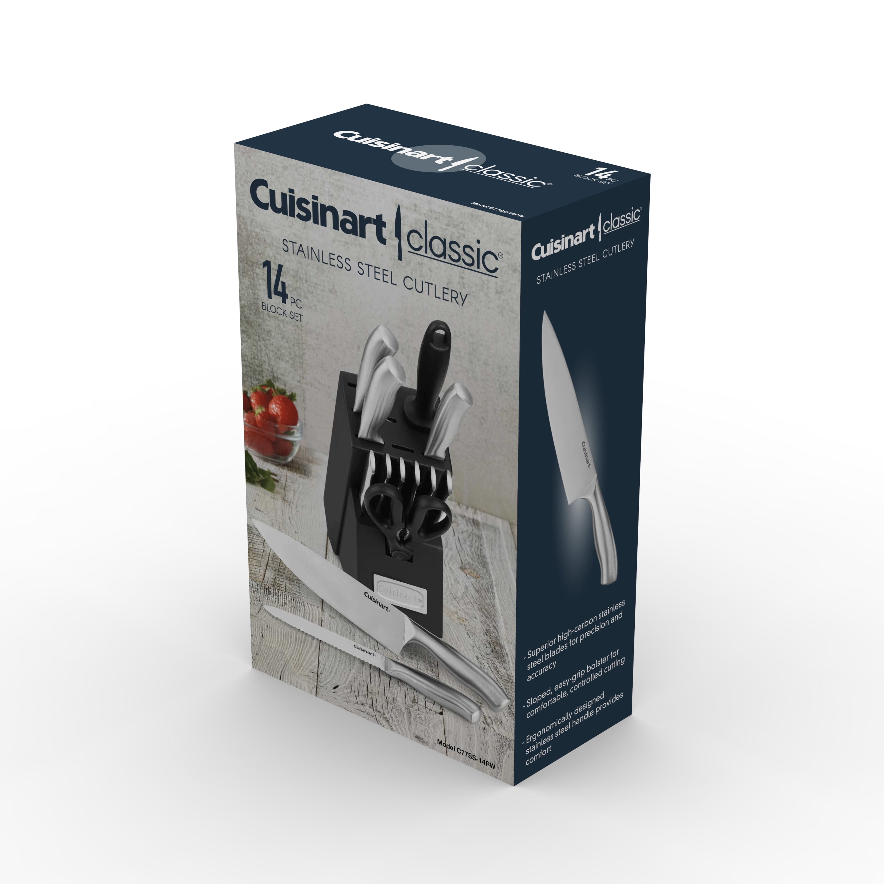 Cuisinart Stainless Steel 14-Piece Cultlery Block Set, C77SS-14PW