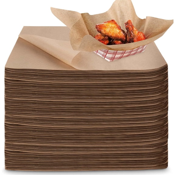 Deli Paper Sheets (250 Count) 12-Inch Black Checkered Square Sandwich Wrapping Paper Grease Resistant Perfect for Concession Stand, Carnival, Party, Fast Food, Cheese, Basket Liner and Food Packaging