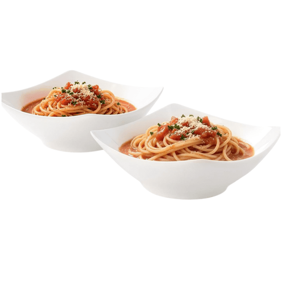 Hohome Square Plastic Serving Bowls,White Plastic Candy Bowls, 2 Pack Plastic Disposable Party Snack, Buffet, Chips, or Salad Bowl, Heavy Duty