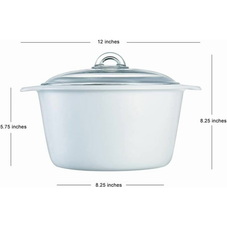 Luminarc Vitroflam White Round Ceramic Glass Casserole With Lid, 5