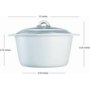 Luminarc Vitroflam White Round Ceramic Glass Casserole With Lid, 5 Quart