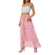thumbnail image 2 of VISgogo Falda Midi de Verano para Mujer, Falda Elástica Hasta el Tobillo de Cintura Alta con Estampado Floral para Damas, Rosa, S/M/L/XL VISgogo  moda, 2 of 8